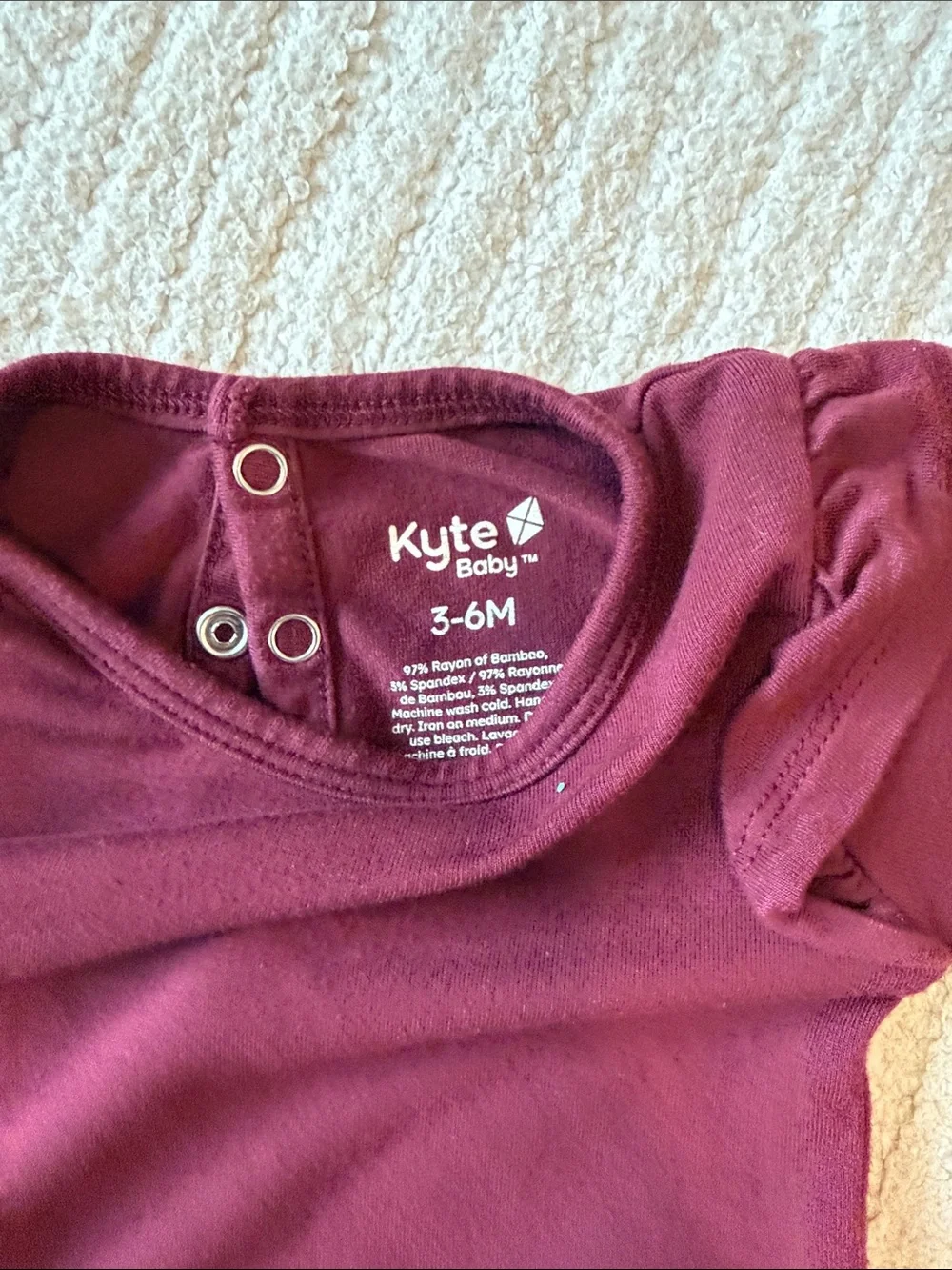 Kyte BABY Plum Snap-Shoulder Ruffle Bodysuit - Picture 2 of 2
